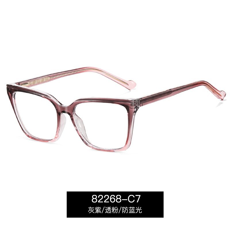 82268 nuevo modelo de comercio exterior TR90 gafas cuadradas anti-luz azul moda femenina CP propiónico pie espejo de computadora marco de miopía