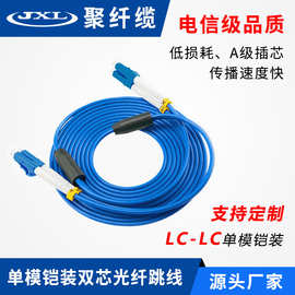 聚纤缆单模双芯铠装光纤跳线尾纤3米5米10米FC/LC/ST/SC接头跳线