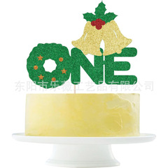 跨境圣诞节蛋糕装饰冬季雪花生日快乐派对蛋糕装饰插件插牌插旗