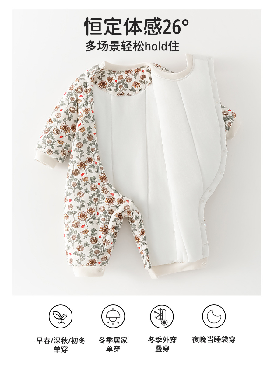 Bebé unido otoño y invierno recién nacido ropa de algodón cálida nueva ropa de otoño para bebés niñas ropa de escalada image 2