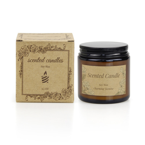 Manufacturer wholesale brown glass cup scented candle DIY handmade soy wax home bedroom scented candle ornaments