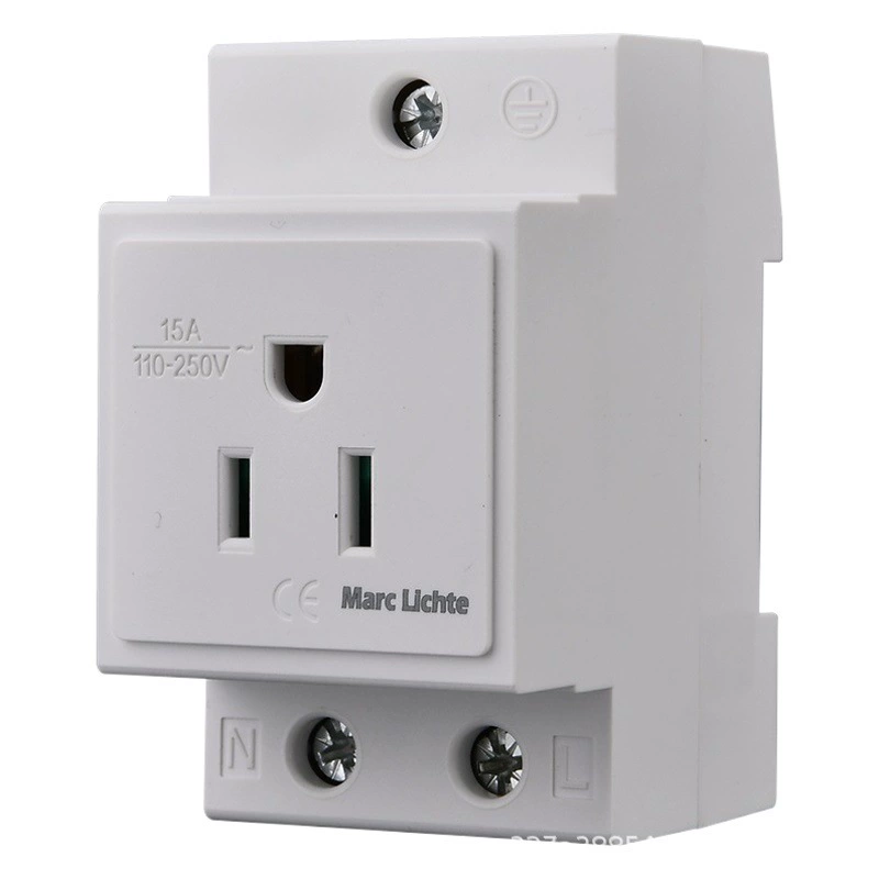 Распределительная коробка MARC LICHTE с модульными вилками британского стандарта (британский/американский/большой южноафриканский/европейский стиль), на DIN-рейку, модель с разными количеством вилок