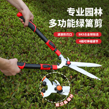 两用修枝剪伸缩绿篱剪园林绿化工具SK5钢草坪剪省力修枝园艺剪刀