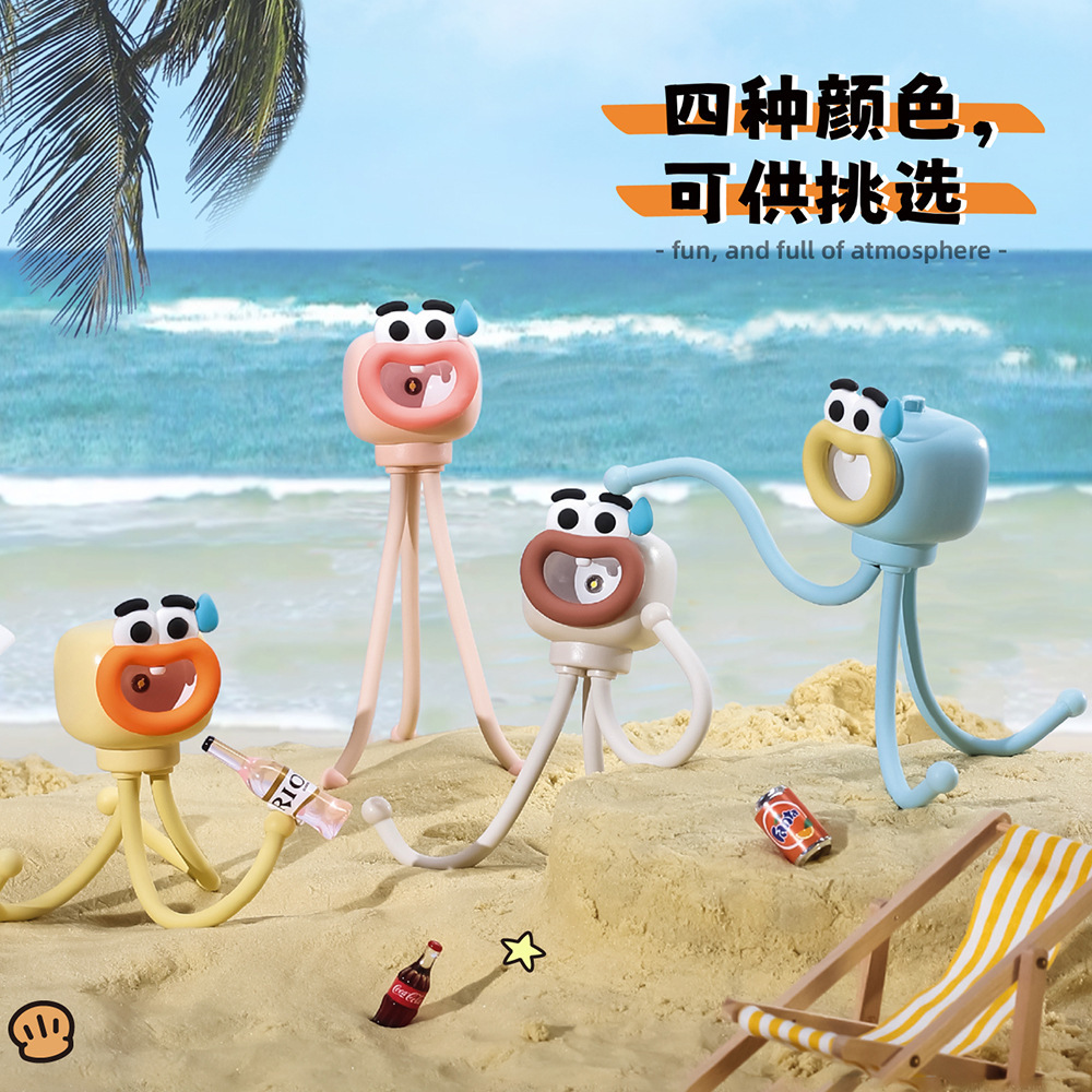 ✅创意新款章鱼小夜灯鱿鱼八爪新奇手机支架台灯桌面氛围灯批发厂