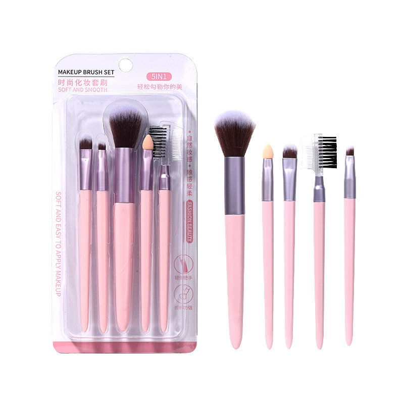 Juego de Brochas de Maquillaje LMLTOP, Juego de Brochas de Maquillaje Portátiles, Herramientas de Maquillaje de Belleza, 6 Piezas en Caja L0965
