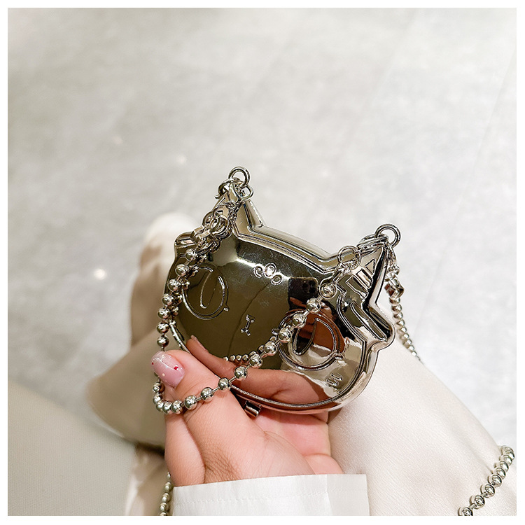 Cartoonish, mini and cute zinc alloy small bag for women, 2025 new style, stylish single-shoulder bag, crossbody chain and metal undefined