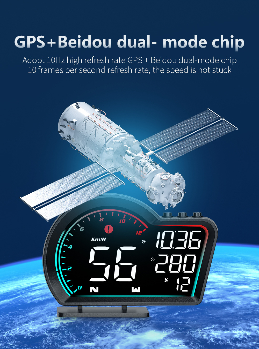 Car-mounted head-up display, universal GPS high-definition vehicle speed guide, head-up display HUD, electronic compass, altimeter