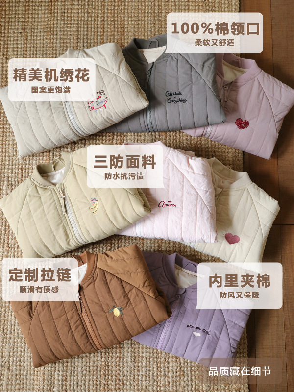 新款ks三防儿童棉衣外套男童女童秋季可爱夹棉棒球服宝宝ins夹克|undefined