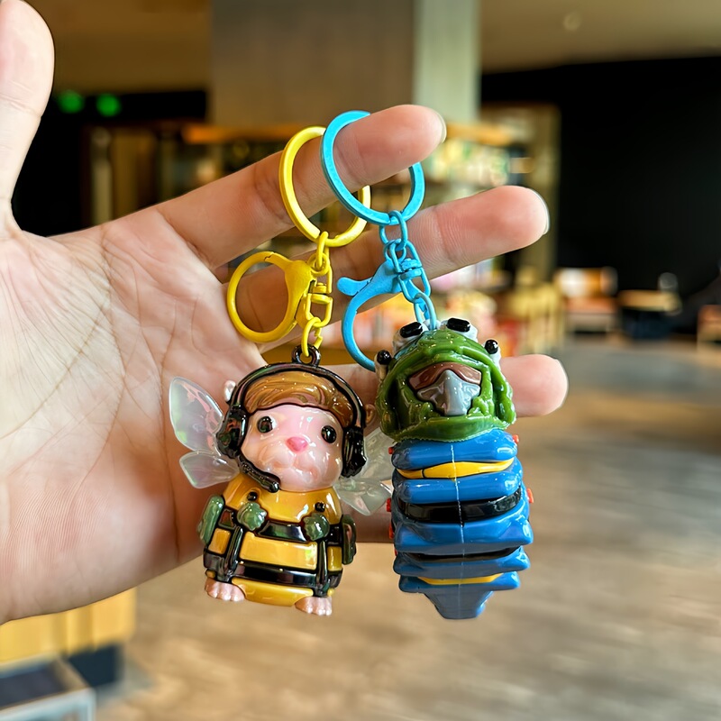 Delta Action Big Worm Caterpillar Doll Keychain Student Bag Pendant Small Gift Wholesale