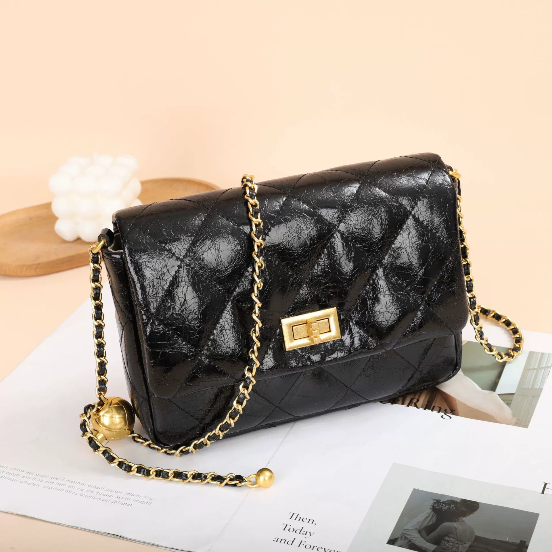 Цепочка, кожаная сумка для телефона, стиль Chanel, (торговля через границу), натуральная кожа, цепочка сумка