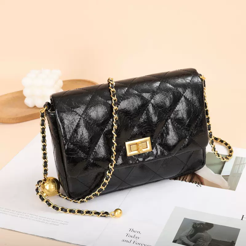 Цепочка, кожаная сумка для телефона, стиль Chanel, (торговля через границу), натуральная кожа, цепочка сумка