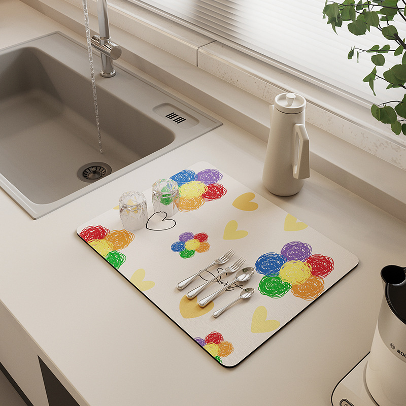 Table drain mat, bar bowl plate cup mat, washbasin absorbent mat, kitchen anti-scald heat insulation mat