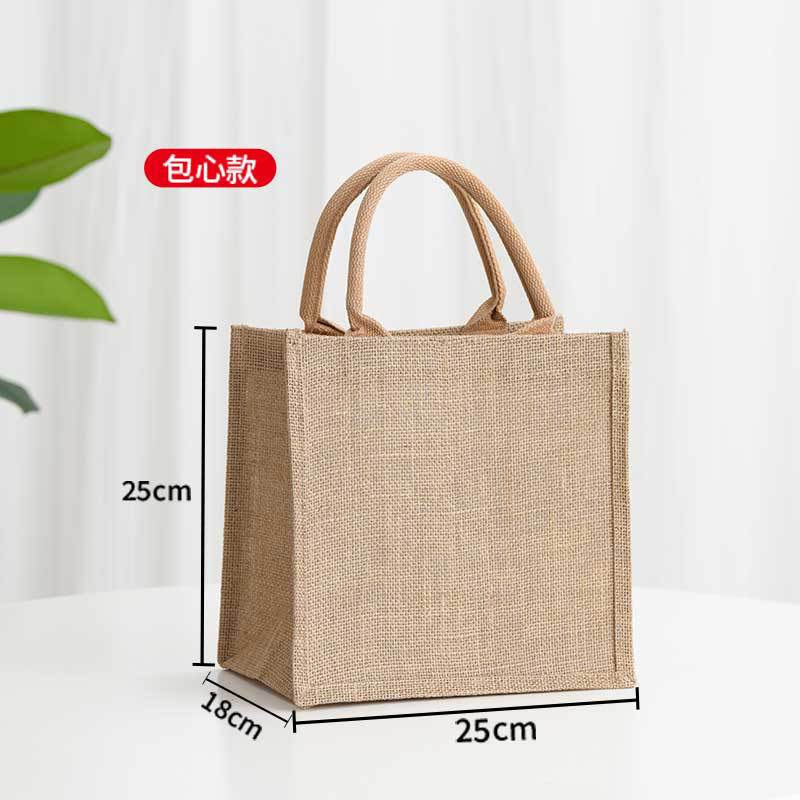 Bolsa de arpillera personalizada protección del medio ambiente bolsa de regalo de compras de lino de yute bolsa de lona de salida de moda logotipo personalizado