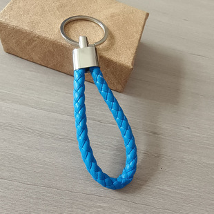 Leather rope woven rope key chain Cartoon Doll lanyard couple car key chain bag pendant small gift wholesale