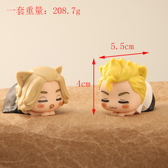 5 Pcs Tokyo Revengers Pose Figures, Anime Cartoon Style, Wu Xiaodao Wan Jixiang, Field of One Tiger, Display Statue