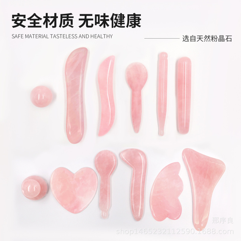Rose Quartz Jade Beauty Salon Facial Massage Body Scraping Stick Household Tools Source Manufacturer Spot Wholesale