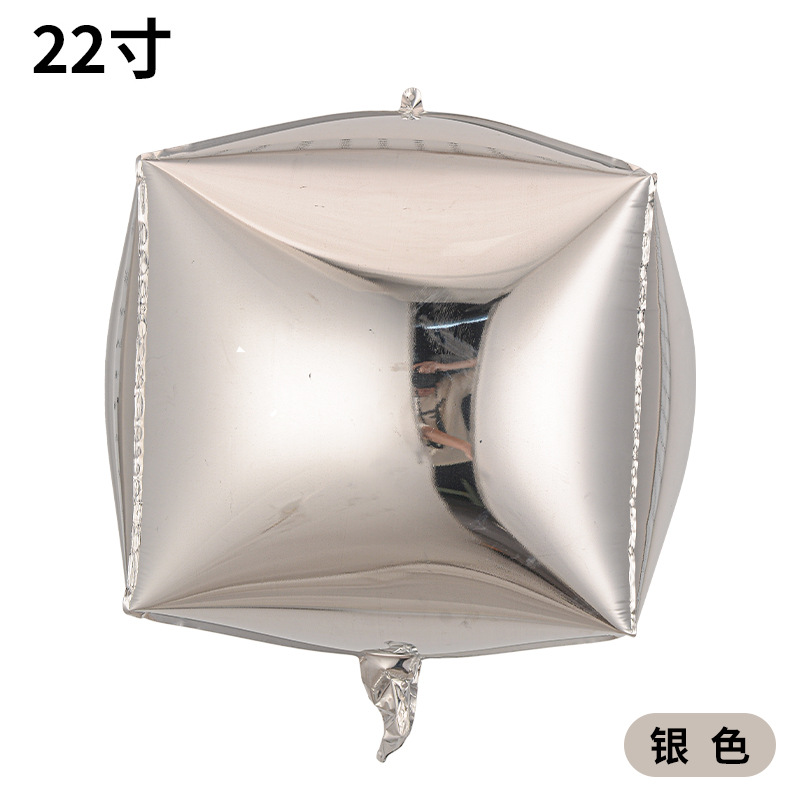 Globos de película de aluminio 4D de 10 pulgadas, 18 pulgadas y 22 pulgadas, bolas redondas tridimensionales, cuadradas, para decoración de cajas de regalo para fiestas de cumpleaños y Navidad