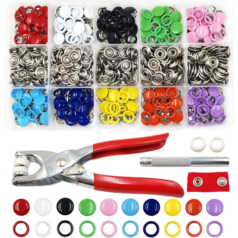 Colorful Solid Hollow Five-Claw Buckle Installation Tool Five-Claw Buckle Combination Set Hand Pressure Pliers Metal Four-Button Snap Buckle