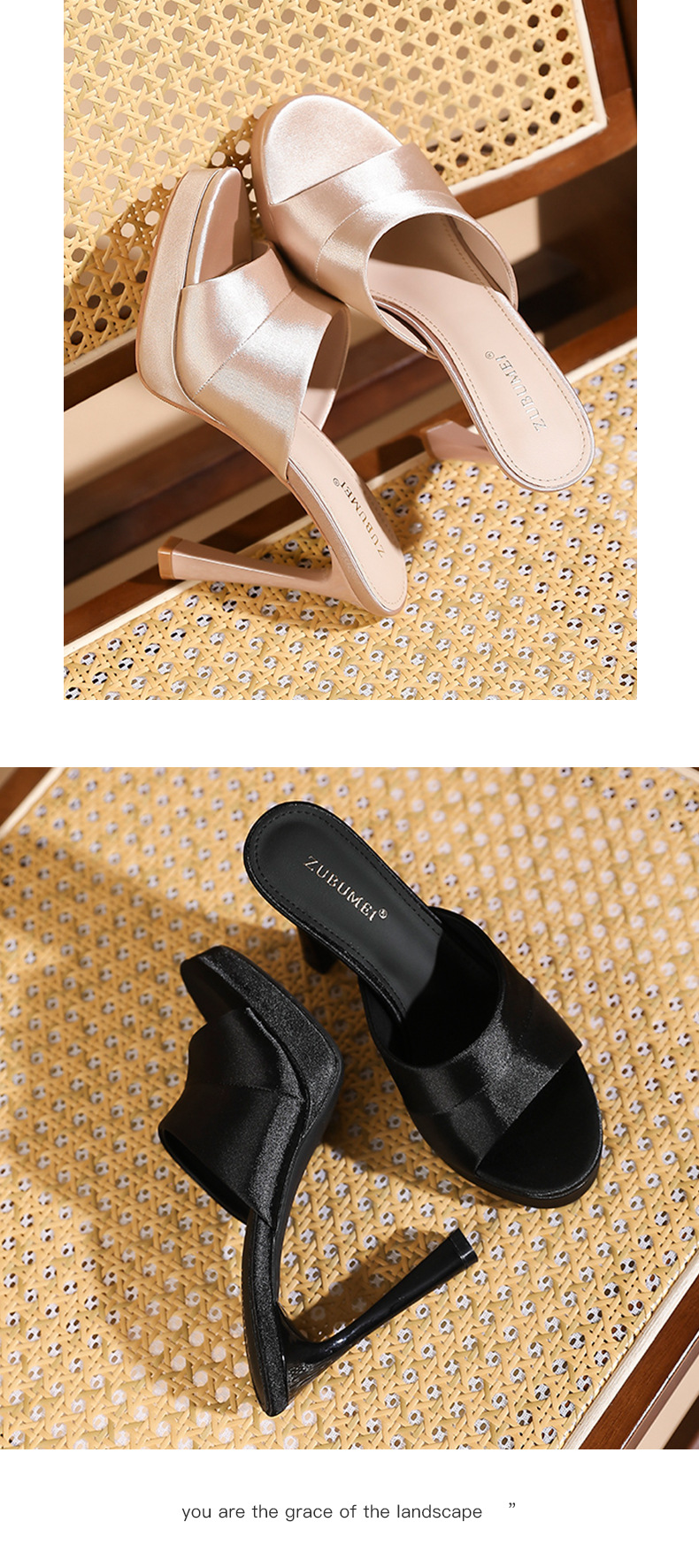 Sandal cao gót nữ quai ngang mũi hở, gót siêu cao 11 cm, đế platform dày dặn — Đen - 11cm chi tiết 7