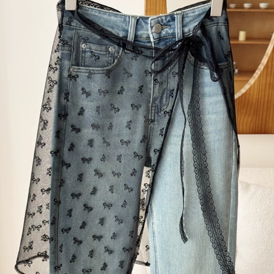 2024 новый INS блогер lace stacking носить марля юбка нишевый фарт Curtain, горячая девочка банди юбка юбка