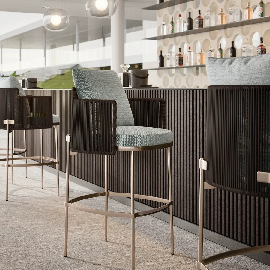 Nórdico al aire libre mesa y silla patio Ocio al aire libre villa jardín al aire libre balcón hotel ratán teca silla de comedor combinación