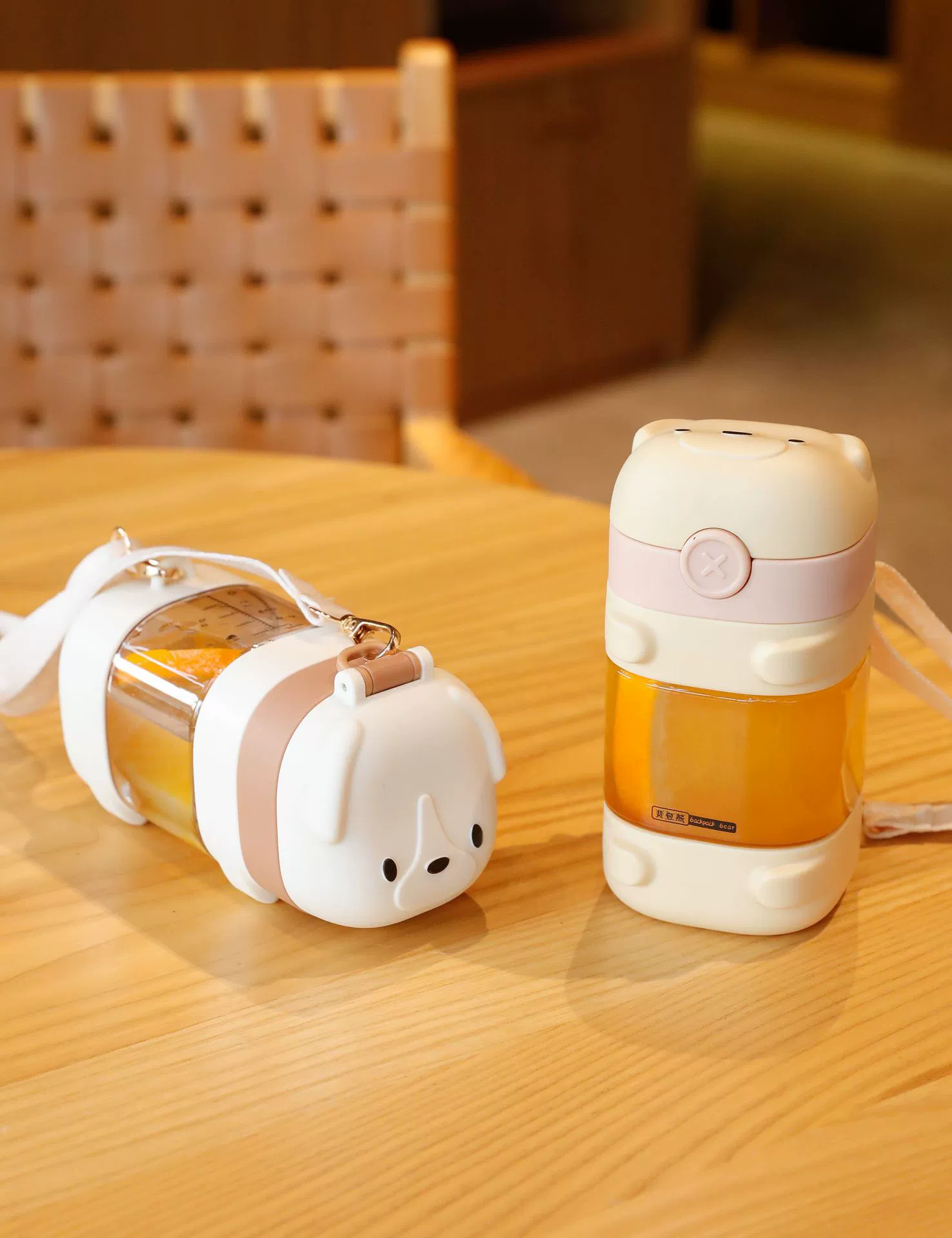 Children's plastic capacious handheld cute tea cup, Birthday gift