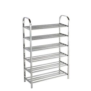 Shoe Rack Multi-Layer Space-Saving Household Storage Stainless Steel Storage Rack Simple Shoe Cabinet Dormitory Floor-Standing Boot Rack Wholesale