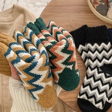 巨厚羊毛袜子男士中筒袜毛圈保暖秋冬季地板袜中老年男袜毛巾袜冬