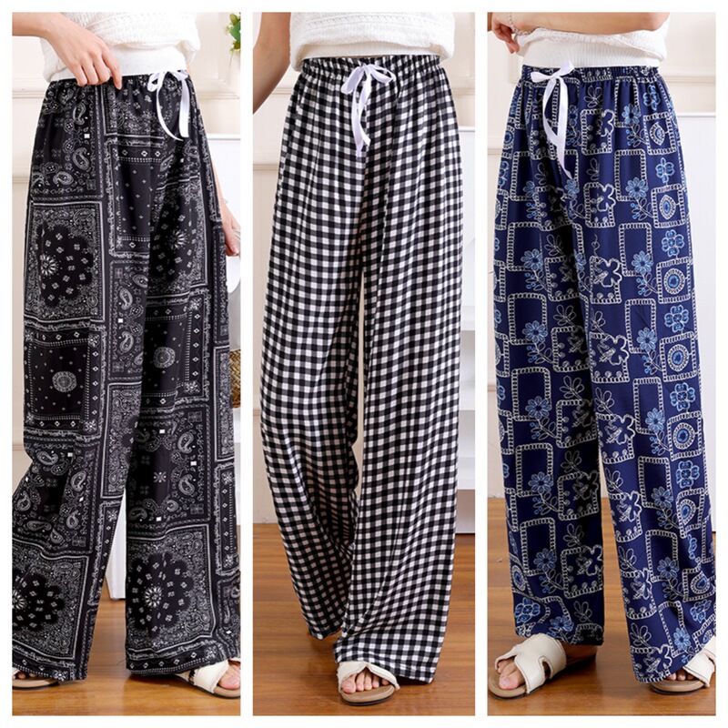 Cross-Border Women's Age-Reducing Casual Pants 2026 Spring/Summer New Floral Long Pants for Walking, Home Wear, and Can Be Worn Outside as Sleep Pants