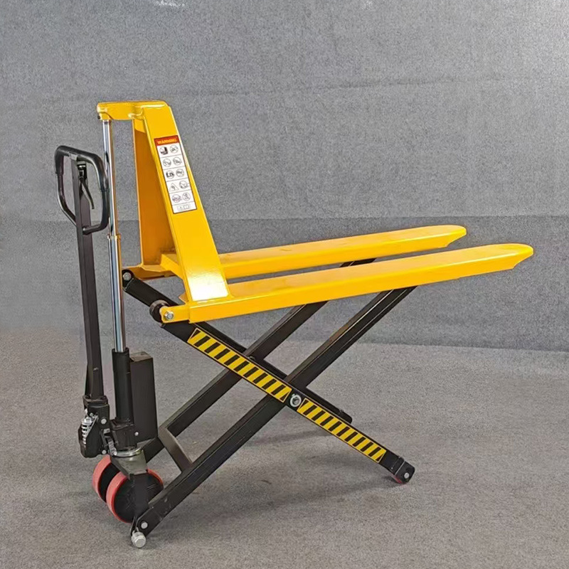 1.5吨手动高升程搬运车升高剪叉式铲车0.8米高起升液压升降叉车