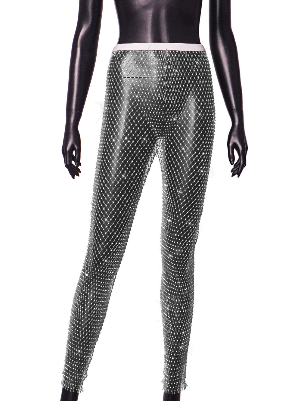 Leggings de rejilla con diamantes de imitación, adelgazantes, para mujer, éxito de ventas en Amazon, color fluorescente 1052