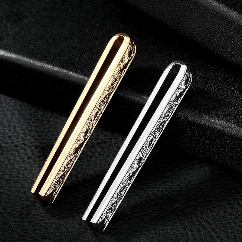 fashion new products gold and silver texture copper tie clip creative all match suit tie buckle spot_voghion.com