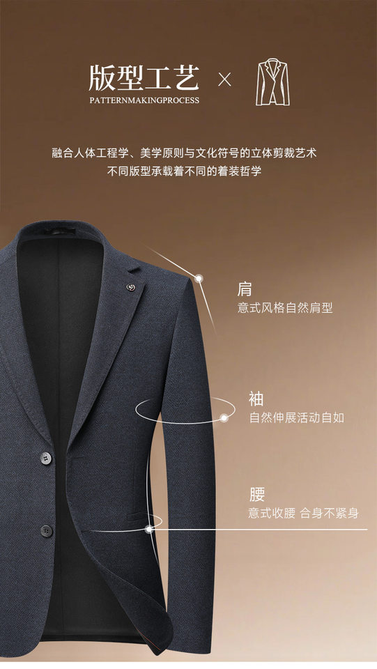 Áo vest nam dệt kim dày dặn mật độ cao, chống nhăn không cần ủi, dáng ôm, tay dài — Màu xanh dương chi tiết 5
