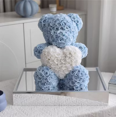 Día de San Valentín regalo Rosa oso eterno flor grande decoración rosa caja de regalo para novia regalo de boda novia