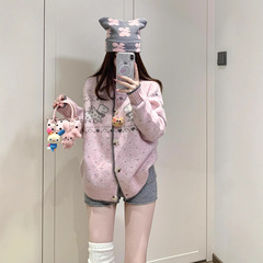 费尔岛毛衣慵懒高级感宽松针织开衫外套女秋冬季2025新款软糯上衣