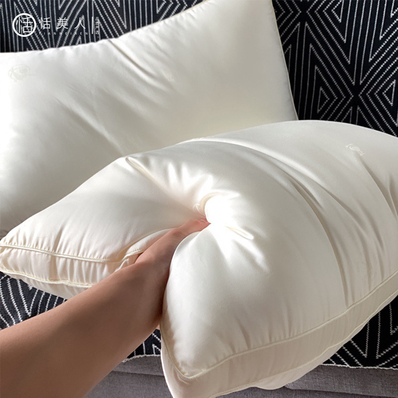 Micro-merchant soy fiber luxurious pillow core satin embossed household pillow core bed pillow single generation shipment