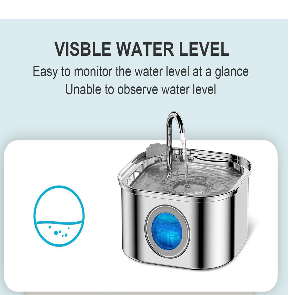 Amazon 3.2L goteo de agua grifo de acero inoxidable para mascotas sprayer automático con ventana visual