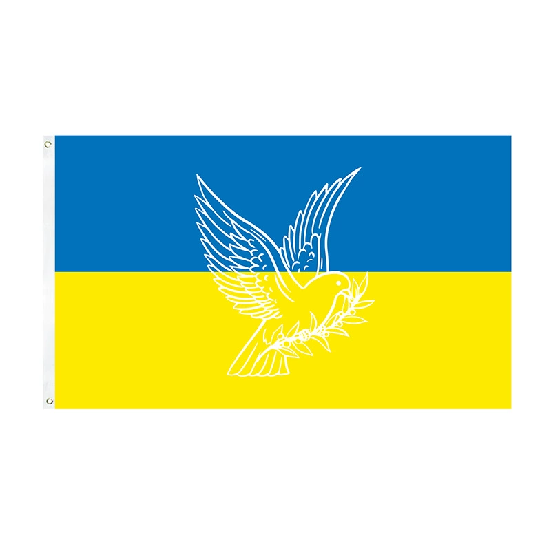 Украинский флаг и флаг мира, флаг мирной голубки, флаг 90×150, обработка кастомизации для нанесения