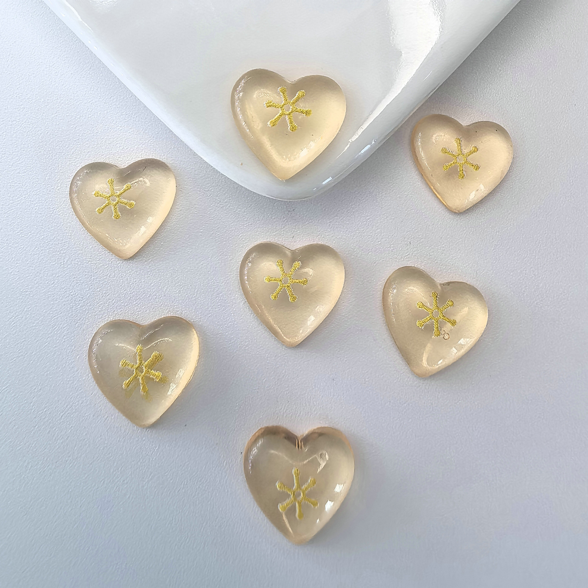 爱心贴片座装饰品树脂diy平底心形美甲饰品美甲钻0016.j