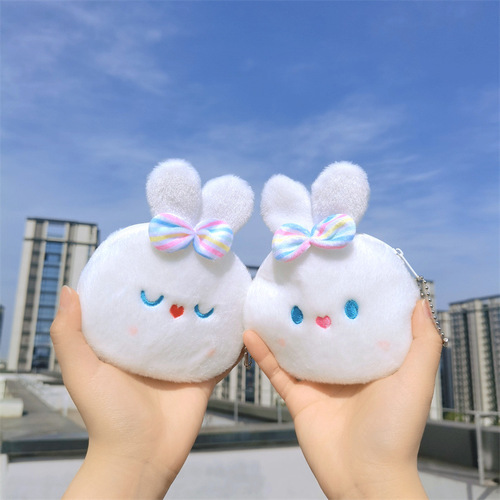 Cartoon animal bow rabbit handbag doll girl mobile phone coin purse cute creative coin purse