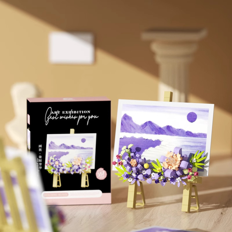 Caja de flores compatible con palabras clave de alta rosa bloques de construcción buquete de flores inmortales juguetes de ensamblaje ornamentos hechos a mano regalos de Año Nuevo