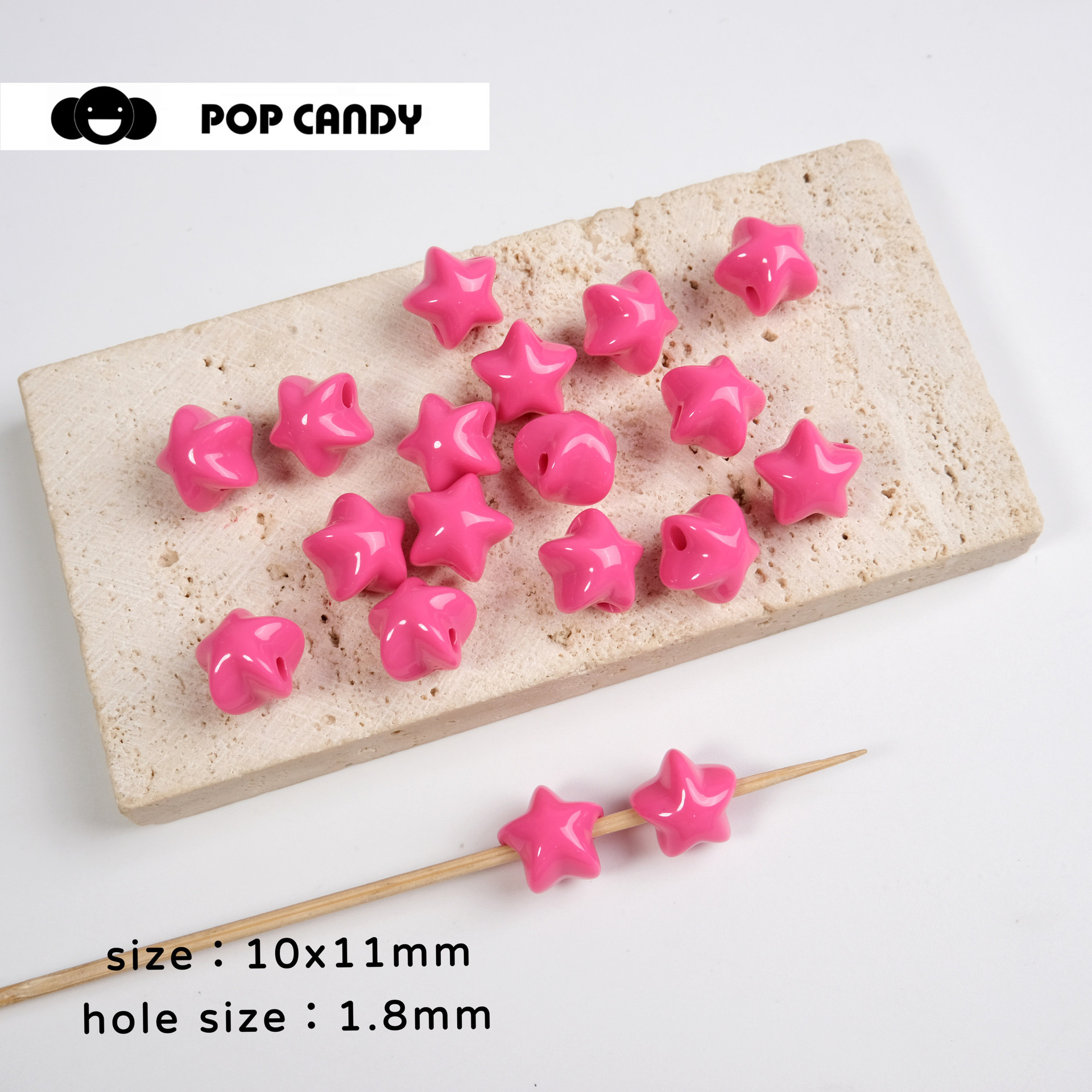 Acrílico color sólido estrella de cinco puntas accesorios pequeños cuentas accesorios de joyería de bricolaje hechos a mano cadena de teléfono móvil llavero material cuentas
