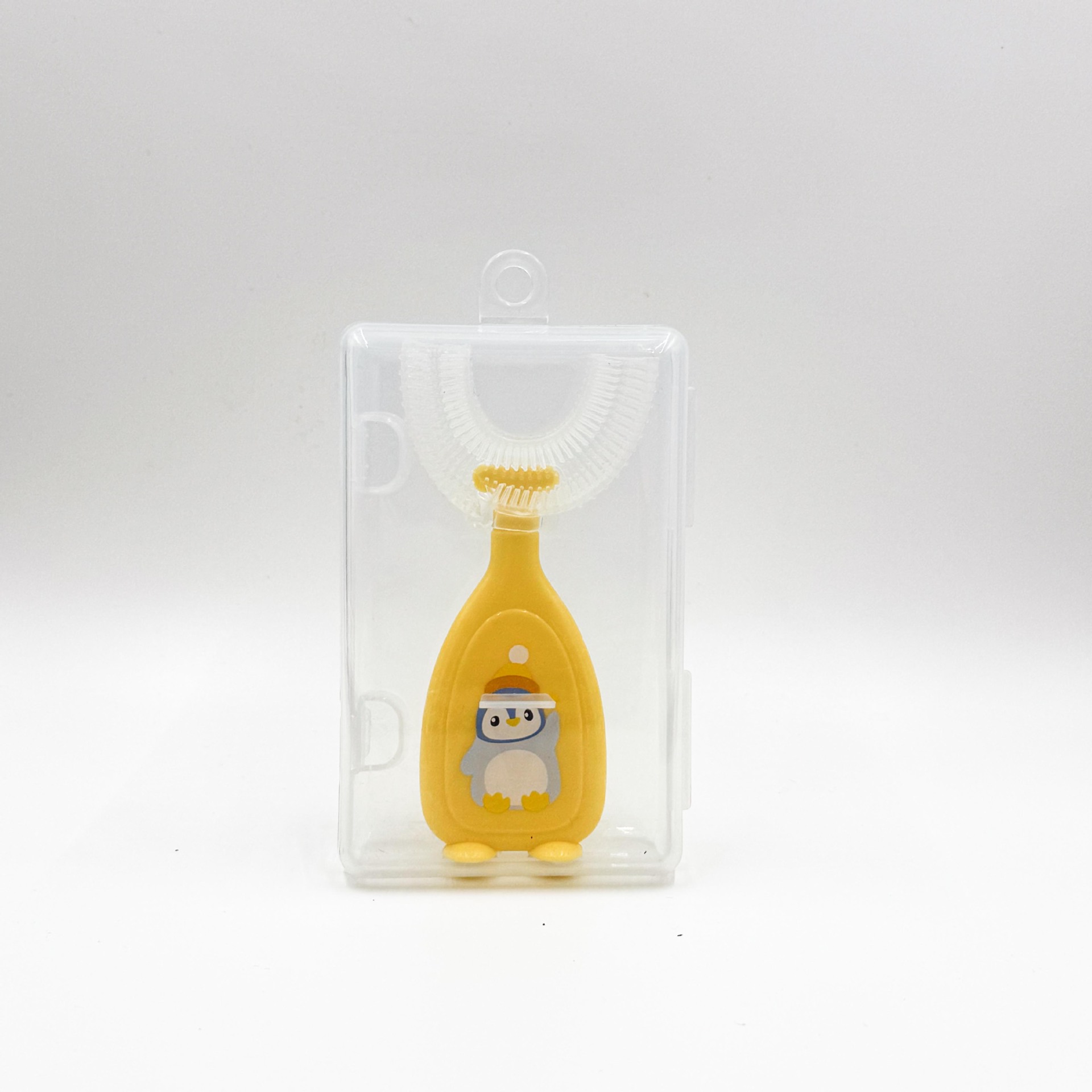 Nuevo cepillo de dientes manual en forma de U para niños, cepillo de dientes de silicona, cepillo de limpieza bucal para bebés, herramienta de cepillado con cerdas suaves para sujetar en la boca.