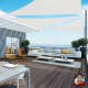 Outdoor Triangular Canopy for Courtyard Balcony Sunshade Sail 3 Meters Foldable Silver-Coated Sunshade Landscape Awning