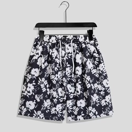 Thailand travel loose large size trendy beach pants men's quick-drying five-point casual big pants Sanya island vacation shorts
