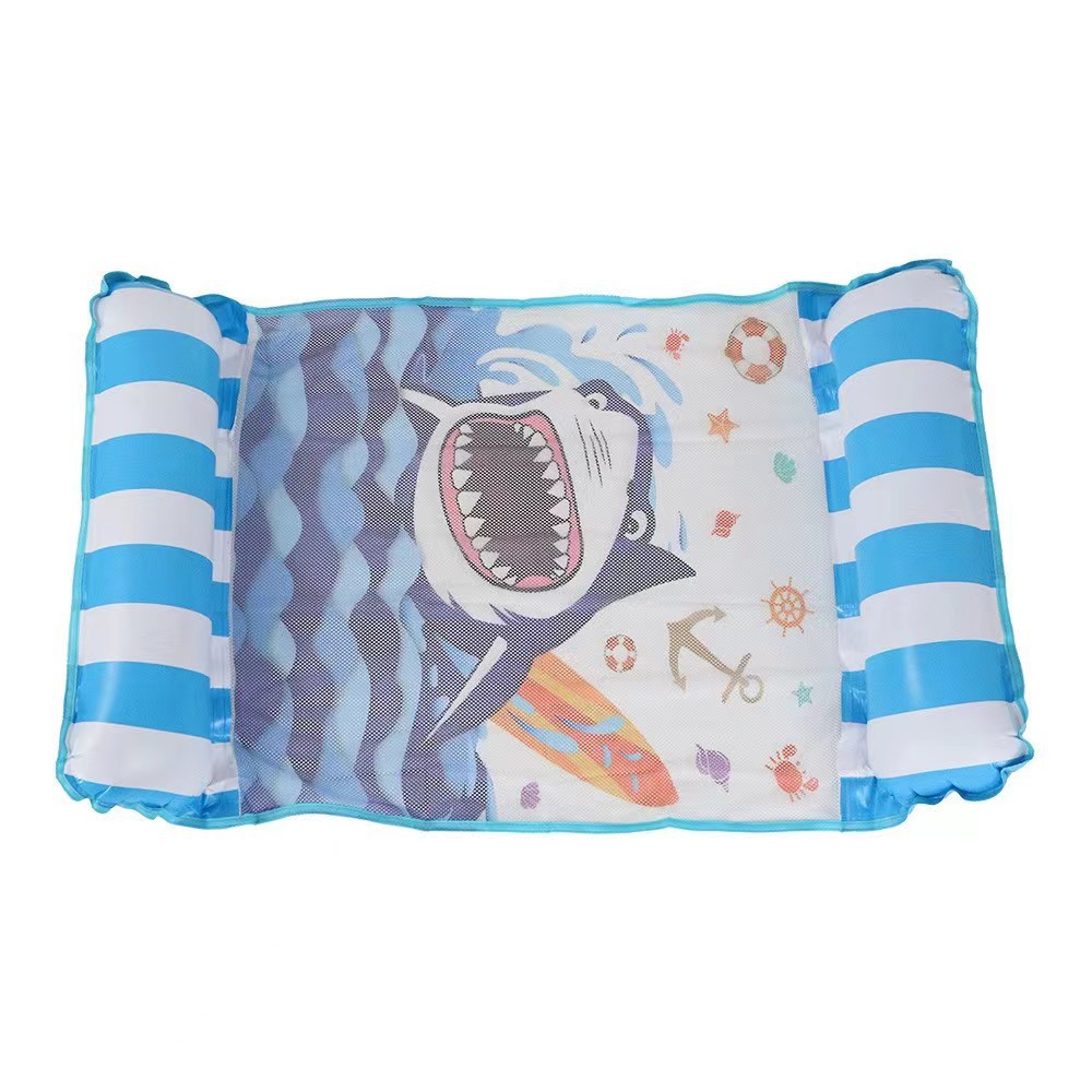 Inventario de PVC infláble impresión de agua flotante piscina flotante tela de suspensión infláble cama flotante plegable rayas sillón