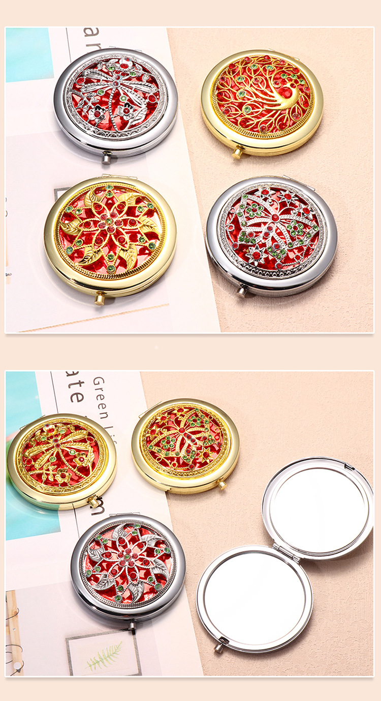 88g Weight Mirror Makeup Tools Types 1 Piece Quantity Casual Elegant Lady Floral Glass Metal Mirror 1 Piece