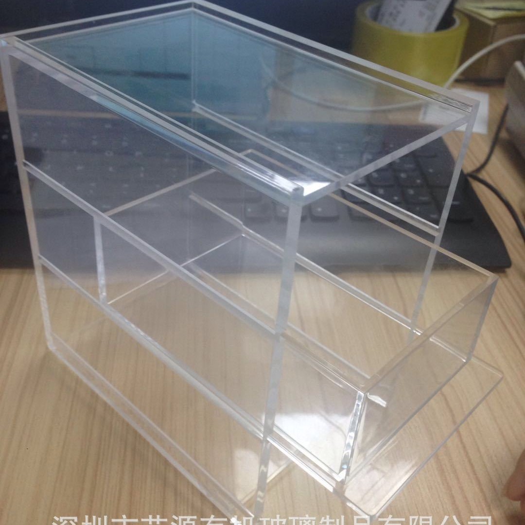深圳厂家 制作亚克力抽屉盒抽拉盒收纳盒 家居酒店办公有机玻璃盒
