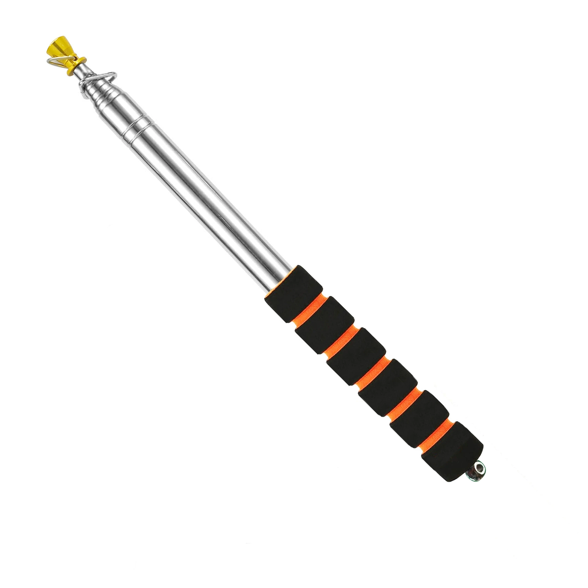 Telescopic bold flagpole hand-crank flagpole stainless steel telescopic teaching whip black telescopic full set of snap buckle Anhui factory