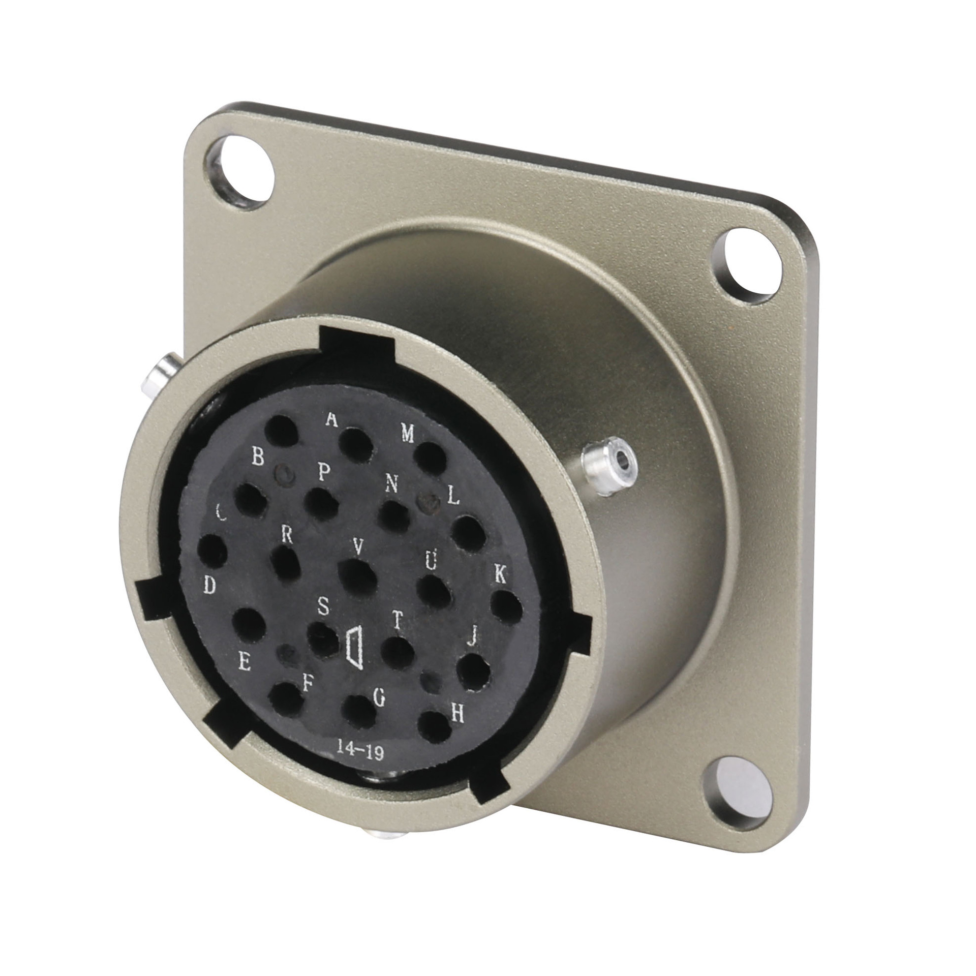 法兰型19P安装针插头孔插头防水工业连接器用于伺服电机工业设备